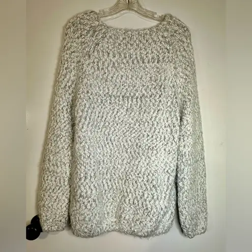 Buffalo David Bitton Sweater Women's White Gray Knit Round Neck Chunky X-Large