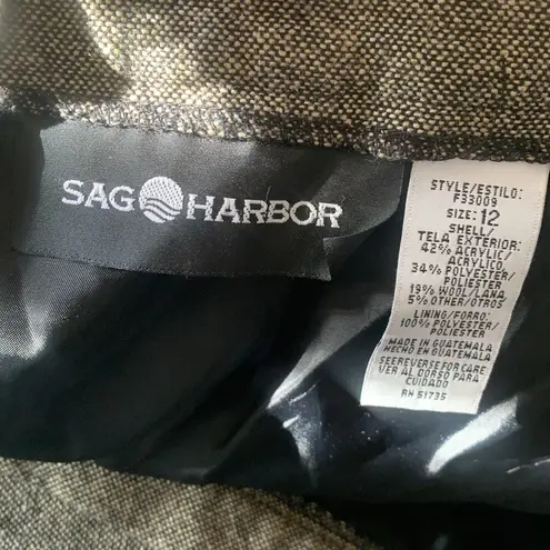 Vintage Sag Harbor Boho Fringe Hem Maxi Length Skirt Sz 12 Brown