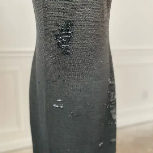 Julia Jordan Murky Green Black Mesh Cutout Sequin Sheath Dress S