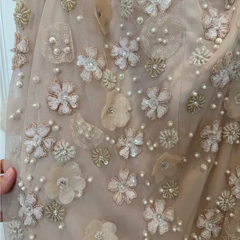 Mac Duggal NWT 9168 Pink Embellished One Shoulder Strappy Trumpet Gown Size 4