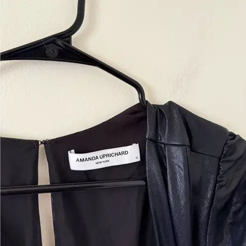 Amanda Uprichard  Annika Black faux Leather Jumpsuit