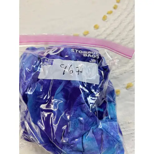 Sapogee Made in India Tie Dye Dress Lace Up Free Size Midi Purple Blue Rayon Size M