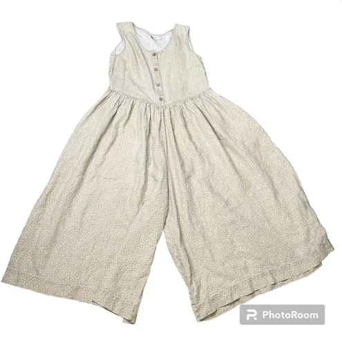 Magic linen Wide Leg Linen Jumpsuit Positano in
Polka dots Tan Size M