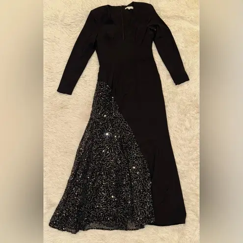 Dress the Population New Winnie Sequin V-Neck
Long Sleeve Godet Sheath Gown sz S