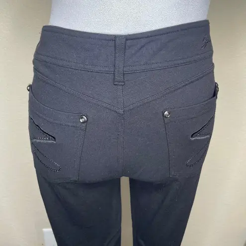 Seven7 Women's Black Bling Skinny Leg Stretch Pull On Legging Ponte Pant Sz 10