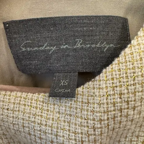 Anthropologie  Sunday in Brooklyn Gold Fringe Top XS‎ CUTE country