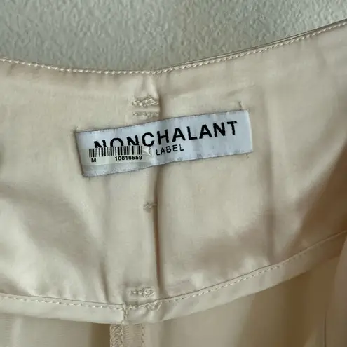 NONchalant Cream Wide Leg Pants with Luxurious Finish Size M