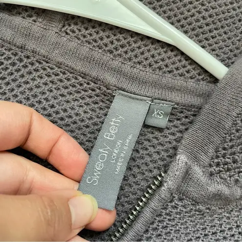 Sweaty Betty Organic Cotton Wimbledon Mesh Full Zip Crop Hoodie Purple (XSmall)