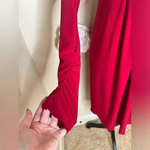 Norma Kamali Long Sleeve Red Empire Waist Babydoll Style Dress Size XL