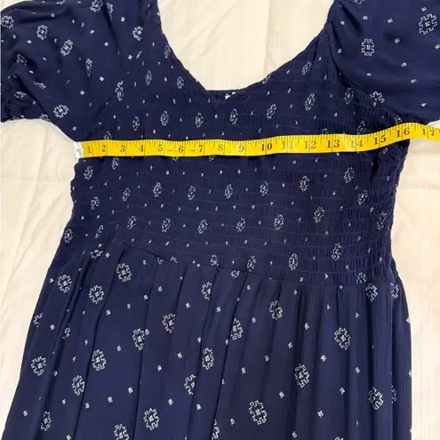 True Craft  Navy & White Midi Dress With Slit