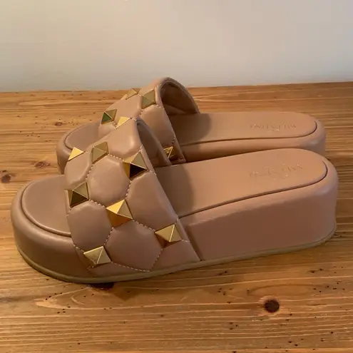 Valentino Garavani Roman Stud Platform Slide Sandal 38