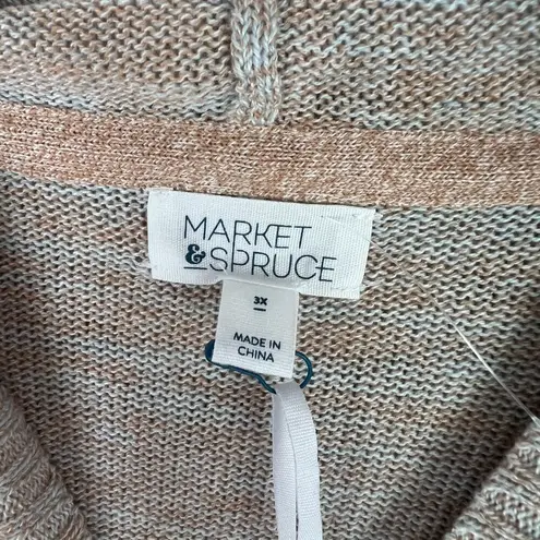 Market & Spruce NWT Stitch Fix Afon Cable Knit Hooded Sweater Marl Plus Size 3X