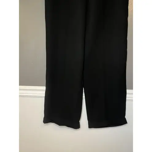 kim rogers  Pants Womens 14 Black Dress Slacks Elastic Waist Pockets Polyester