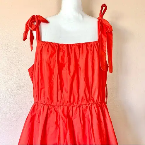 Arula Orange Red Tie Knot Bubble Dress.