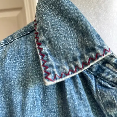 Christopher & Banks  Embroidered Denim Shirt with Snowman Design Holiday Size S - Image 8