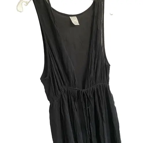 Kona Sol Sheer Tank Duster Coverup S/M Black
