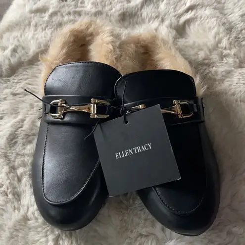 Ellen Tracy faux fur lined slides size 5/6