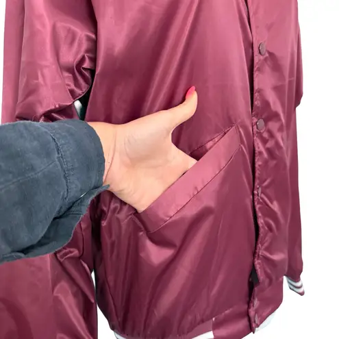 Vidcon 9 Burgundy Red Embroidered Satin Cardinal Bomber Jacket Size S Creator