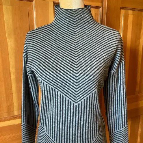Cynthia Rowley New w/o tags, Women’s  Pinstriped Mock Tight Knit Blouse/Sweater.