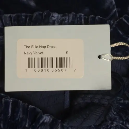 Hill House The Ellie Nap Dress Navy Velvet A-line Smock Ruffles Tier Midi S New