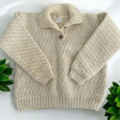 Vintage 100% Wool Made in Equador Collared Pullover Sweater Size XL