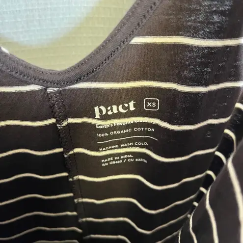 Pact Organic Cotton Brown & White Striped Sleeveless Knit Jumpsuit Romper XS