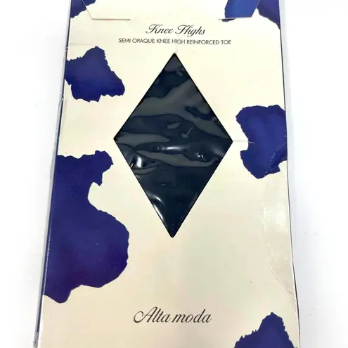 90s DONALD J PLINER Vintage Blue Knee High Semi Opaque Socks