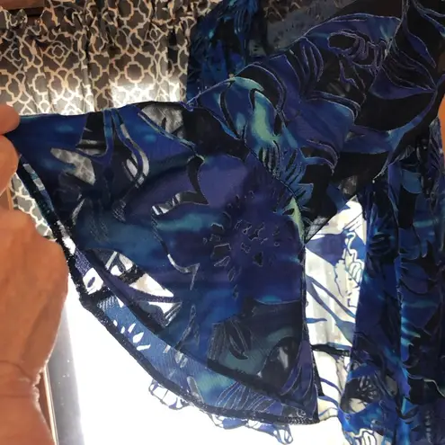 Sheer Blue Floral Kimono Size 22W