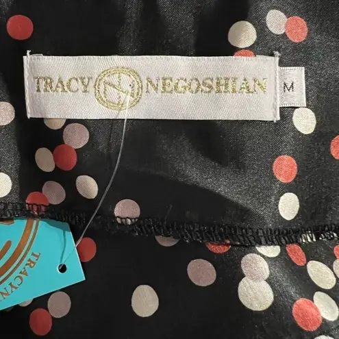 Tracy Negoshian Emma Multicolor Polka Dots Black One Shoulder Long Sleeve Dress