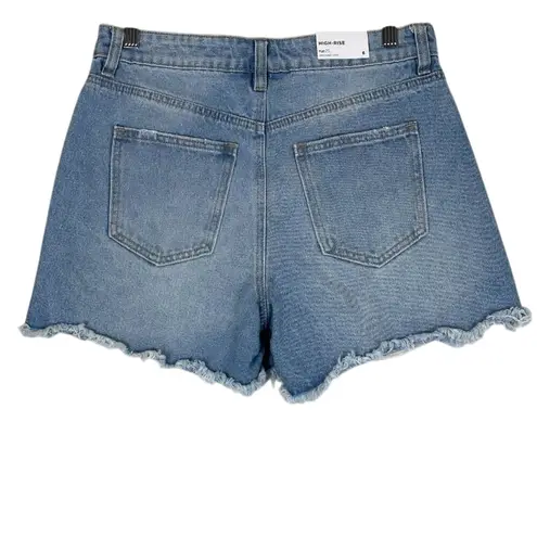 Rue 21 NWT  Denim Shorts Womens 6 Light Wash Distressed Raw Hem Festival Casual