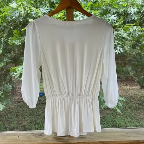 Deletta Anthropologie Alee Ruffled Blouse Ivory Size XS. NEW