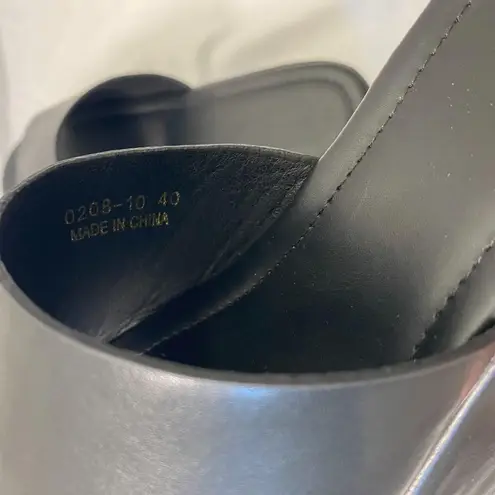 Amazon 90s Style Black Faux Leather Chunky Destroyer Platform Open Toe Mules US 9.5 - Image 6