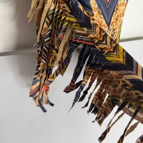 Tea N Rose Fringe Dress Sz S Chevron Stripe Aztec Southwest Cowgirl