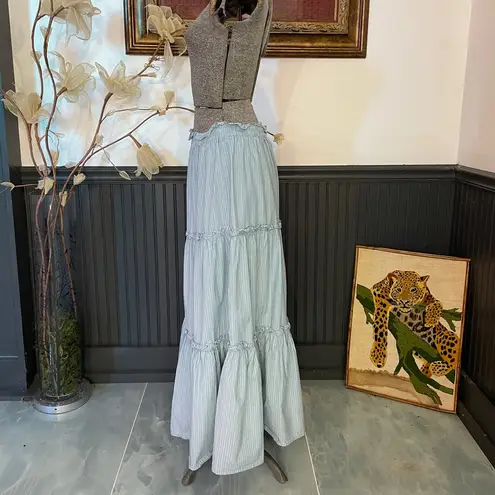 Tuckernuck Slate Blue Stripe Prado Pull On Stripe Skirt Preppy - Sz M 🧡🎀