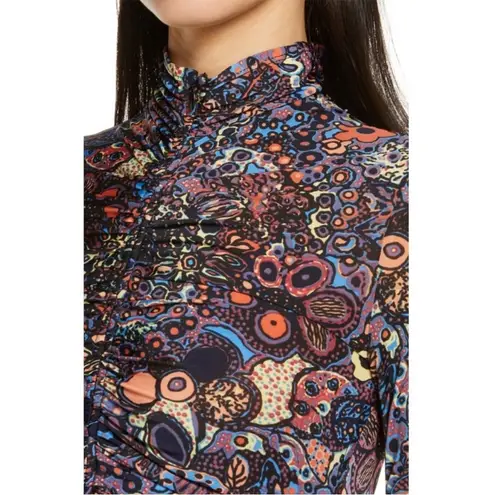 ALC Frank A.L.C. Nolan Abstract-Print Floral Ruched Bodycon Dress New Size Medium