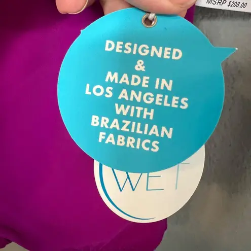 WET Swimwear One Piece Swimsuit Size XS Bonnie Houndstooth Long Sleeve NWT Purple