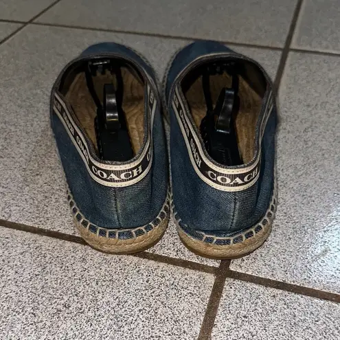 Coach Blue Loafers Slip-On Suede