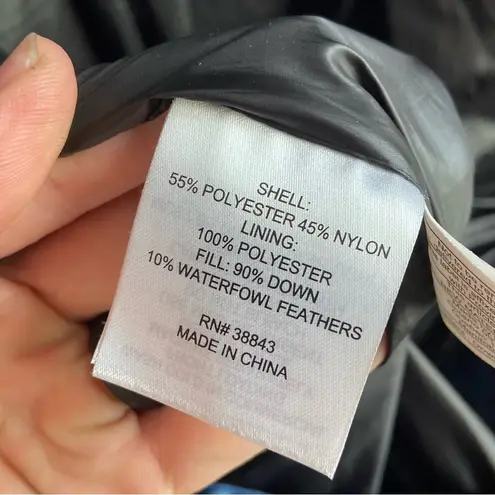 Tahari T Midnight Dreams Dark Blue Down & Feather Long Puffer Coat