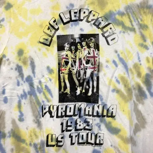 Def Leppard Pyromania 1983 US Tour Heavy Metal Tie Dye L