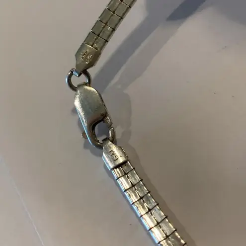 Sterling Silver Omega Chain Marked GM 925 Italy Necklace Lobster Clasp