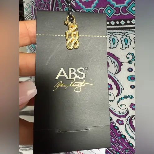 ABS Allen Schwartz Purple and Blue Ruffled Tiered One-Shoulder Dress