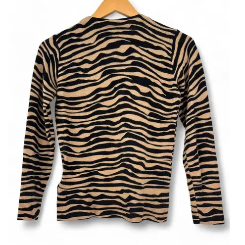 Hobbs London | XS Women's Wool Knit Pullover Sweater Tiger Animal Print Stripes