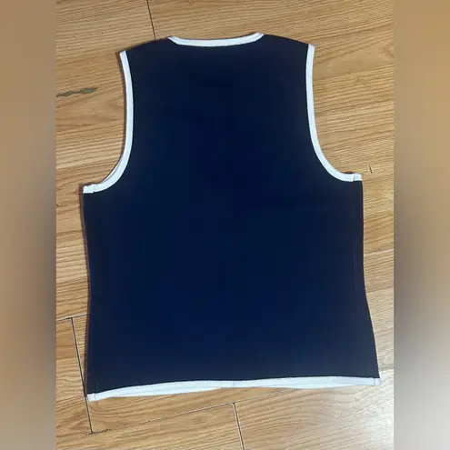 Abercrombie & Fitch  Navy and White Button-Up Vest ladies Large - Image 9