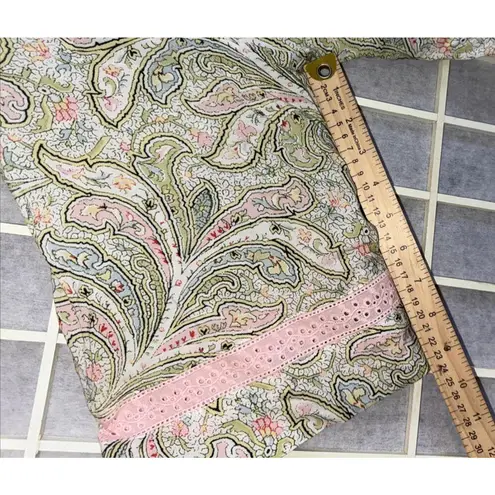 Anthropologie Floreat Floral Kimono Empire Waist Robe Tie Duster Lounge Lace Med