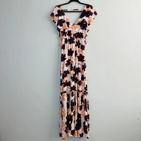 Maaji NEW  Open Back Ruffle floral maxi dress NWT