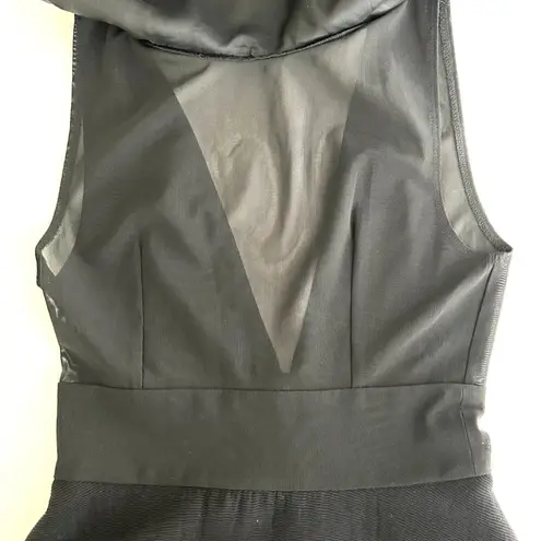 Maje Rituel Mini Mesh-Paneled Dress in Black Size 2