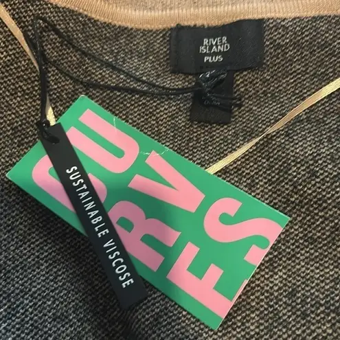 River Island London Stripe Jacquard Long Sweater Duster Cardigan US 14 16 L