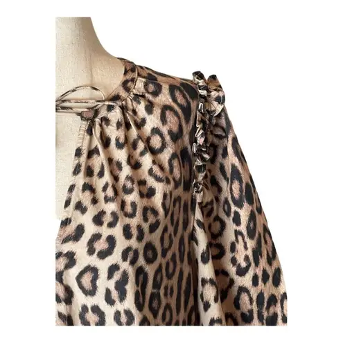 Generation Love Brown Leopard Print Balloon Sleeve Rumi Mini Dress Size XS
