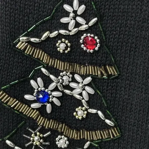 Carolyn Taylor Vintage Holiday embroidered crochet Small Cardigan Sweater Vest