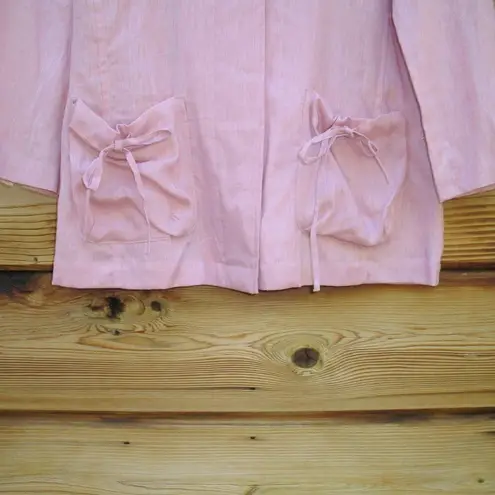 Pink Linen Top Jacket Shacket Pink Size 6